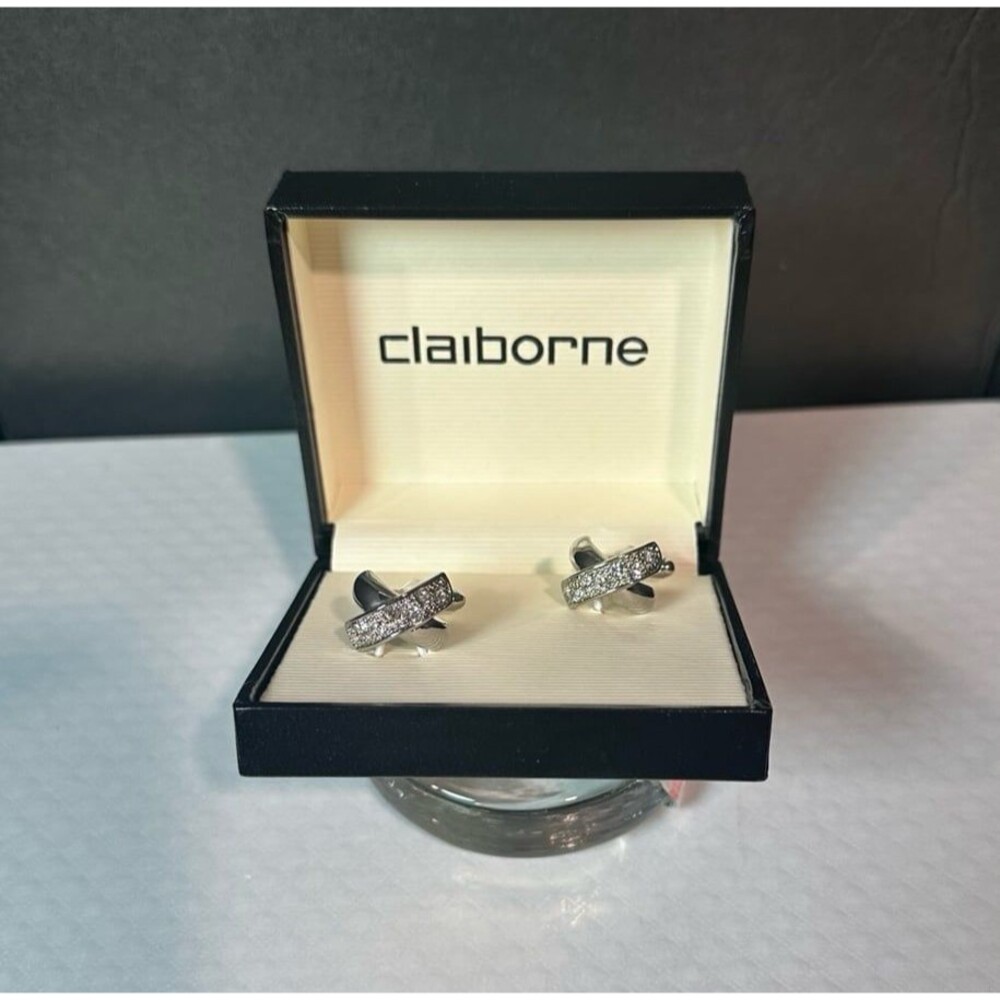 Claiborne Silver-tone Crossover Cufflinks